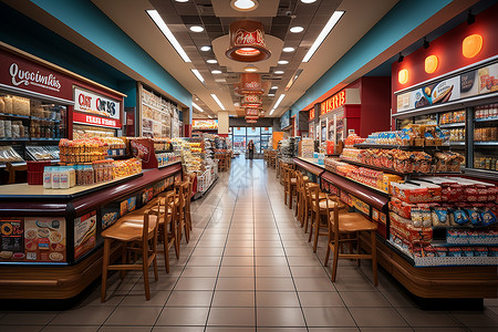 超市通道超市生鲜区高清图片
