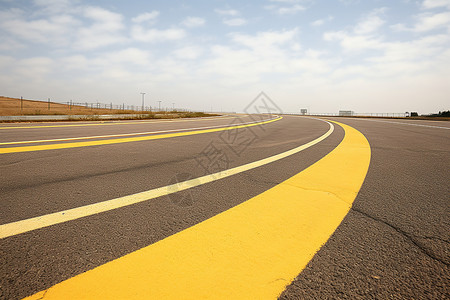 弯曲的小径带有黄线的道路背景