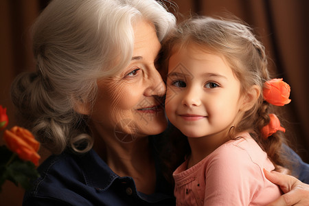 奶奶和女孩图片