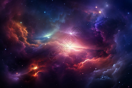 闪耀星光宇宙中奇观的星云设计图片