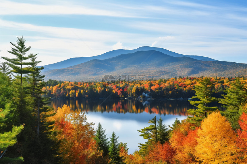 秋天的山脉风景图片
