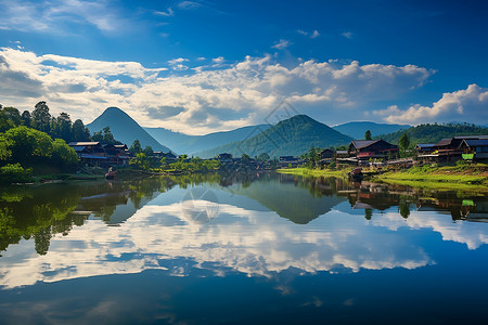 水天一色的自然风景图片