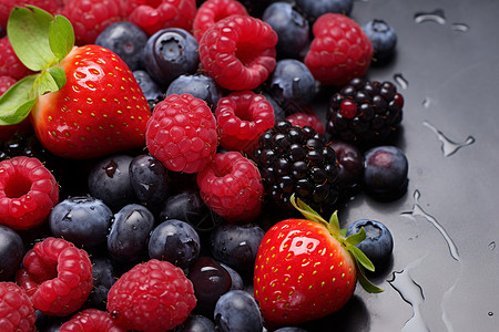 诱人蓝莓品种多样的诱人浆果背景