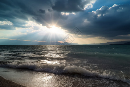 波涛大海波涛翻滚的海水背景