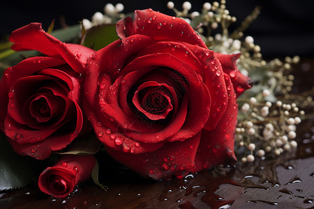 浪漫花束红玫瑰背景图片