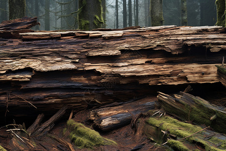 破旧的树干腐烂的原木高清图片