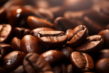 咖啡豆近景颗粒可可豆高清图片