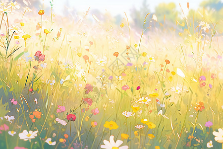 田野上的野花背景图片