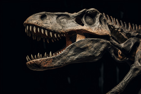 恐龙头骨灭绝的恐龙化石背景