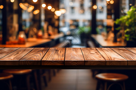 木材桌面餐厅里的木质桌子背景
