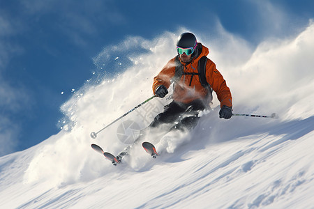冬季滑雪的男性图片