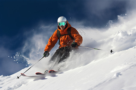 雪地里滑雪男性图片