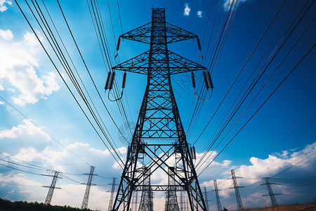 高压电线电塔工业线高清图片
