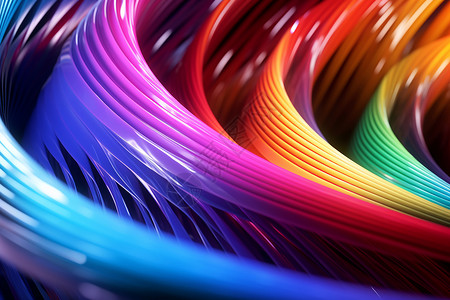 彩虹色曲线一束缤纷光线设计图片