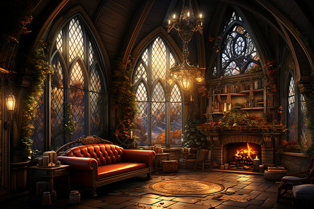 温馨的冬季客厅图片