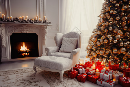 客厅的圣诞树图片