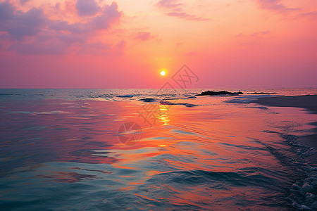 海上的夕阳图片