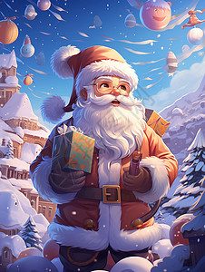 雪地里的圣诞老人图片
