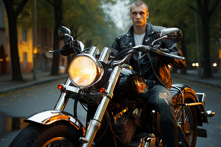 骑摩托车的男人背景图片