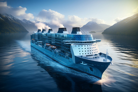新西兰峡湾清洁航运的船只设计图片