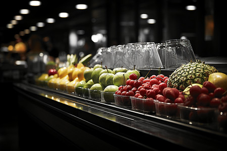 超市新鲜水果区背景图片