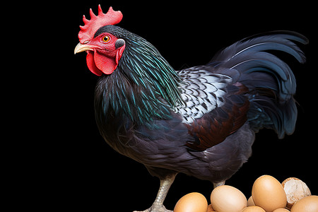母鸡与鸡蛋背景图片