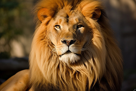 动物园饲养的雄狮图片