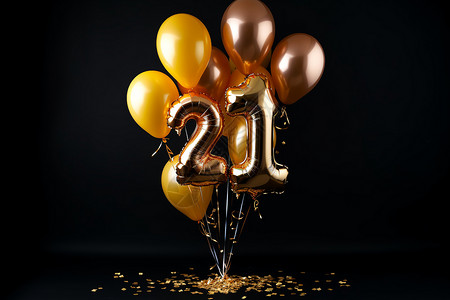 周年庆数字庆祝纪念日的气球装饰背景