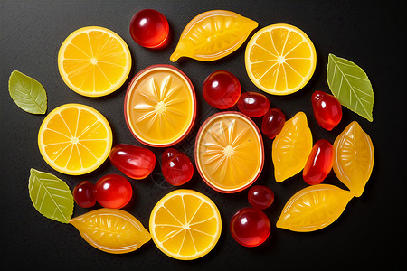 水果形状的美味软糖高清图片