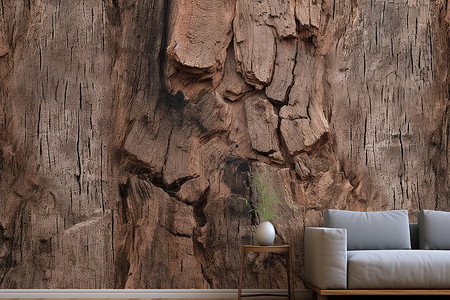 树干装饰创意实木树干客厅背景墙背景