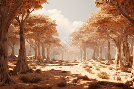 沙漠风暴中的树林图片