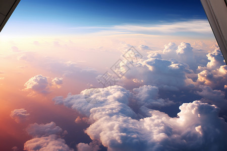 窗外的天空飞机窗外的云朵背景