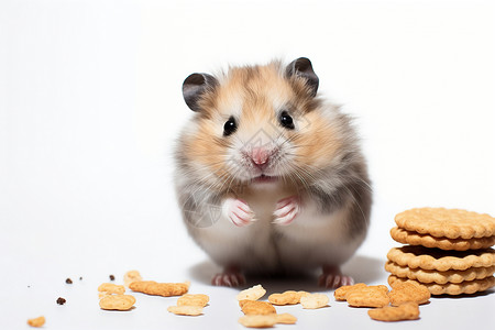 吃饼干的仓鼠背景图片