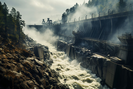 水力发电大坝高清图片
