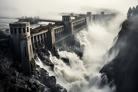 水电站能源提供动力高清图片
