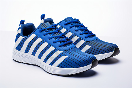 时尚的蓝色运动鞋背景图片