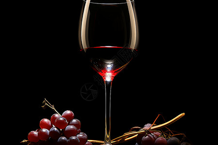 一杯红酒和葡萄图片