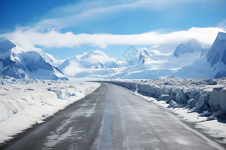 冰雪世界的道路图片