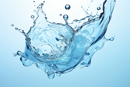 蓝色溅起的水波纹蓝色水波纹中带有气泡设计图片
