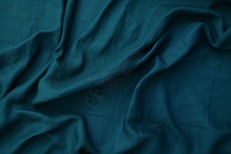 亚麻织物蓝色桌布背景
