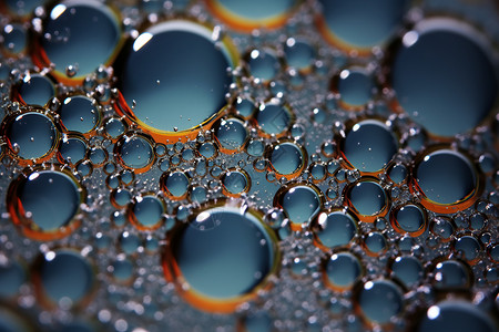镜面的微观液体水滴图片