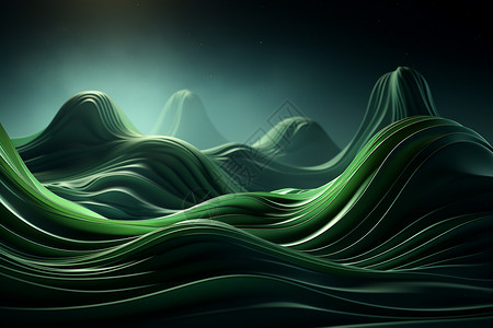 生机盎然的绿色波浪图片