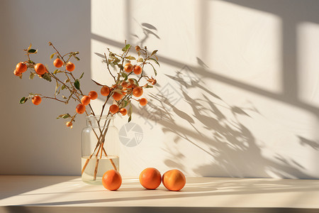 桌子上的橘子树图片