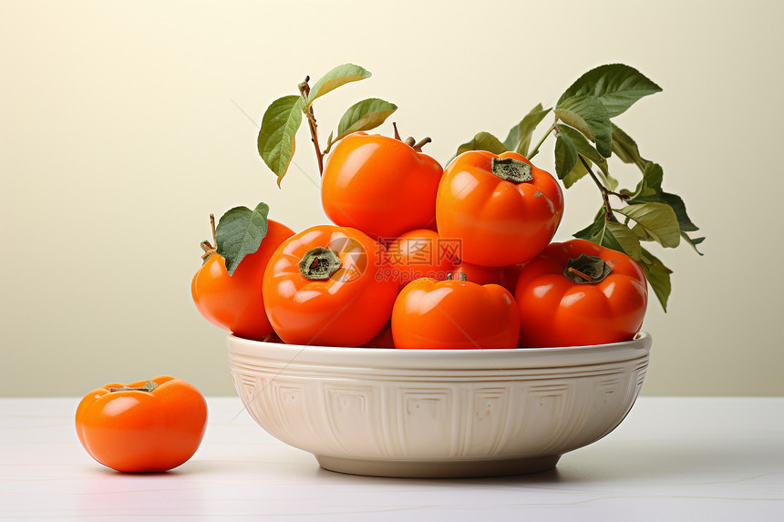 可口多汁的柿子图片