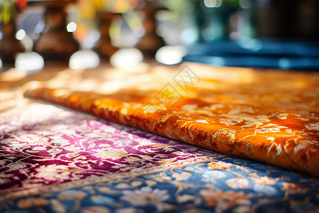丝绸风花纹复杂传统的丝绸背景
