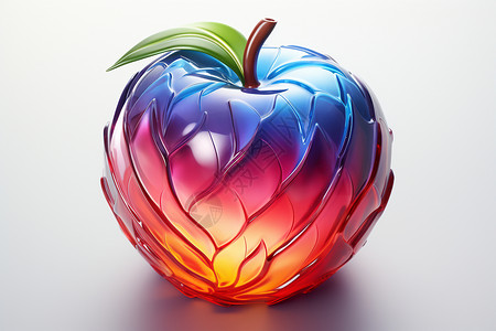 创建的彩色玻璃苹果图片