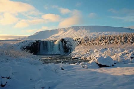 冰岛冬季背景图片