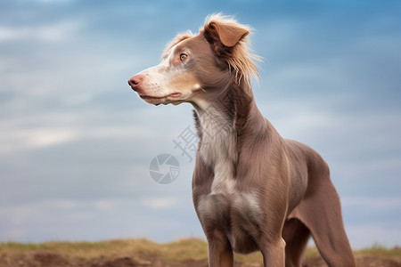 注视的狗一只孤独的牧羊犬背景