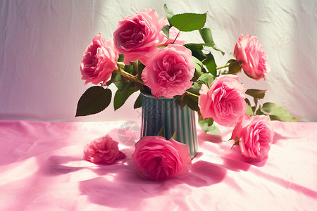 粉色玫瑰花束背景图片