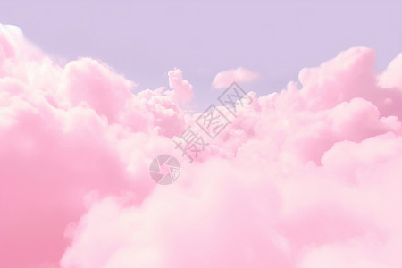 多云天空粉色的天空插画
